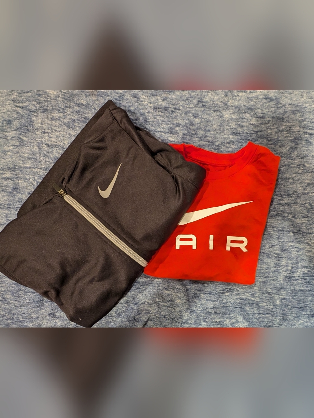 Nike Kids Medium Orange AIR Tee with Black Nike Zip Up